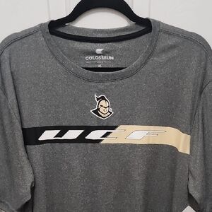 Colosseum Gray and Black Short Sleeve Tee with Stripe Design